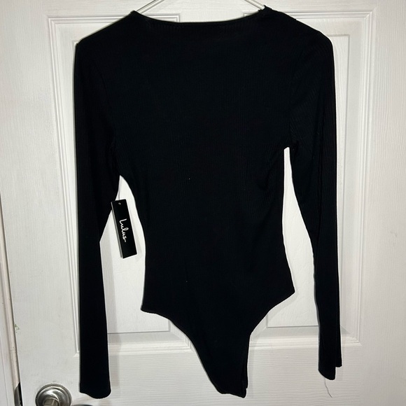 Lulu’s Come Back To You Black Lace Long Sleeve Ribbed Bodysuit Size XS NWT - Picture 6 of 10
